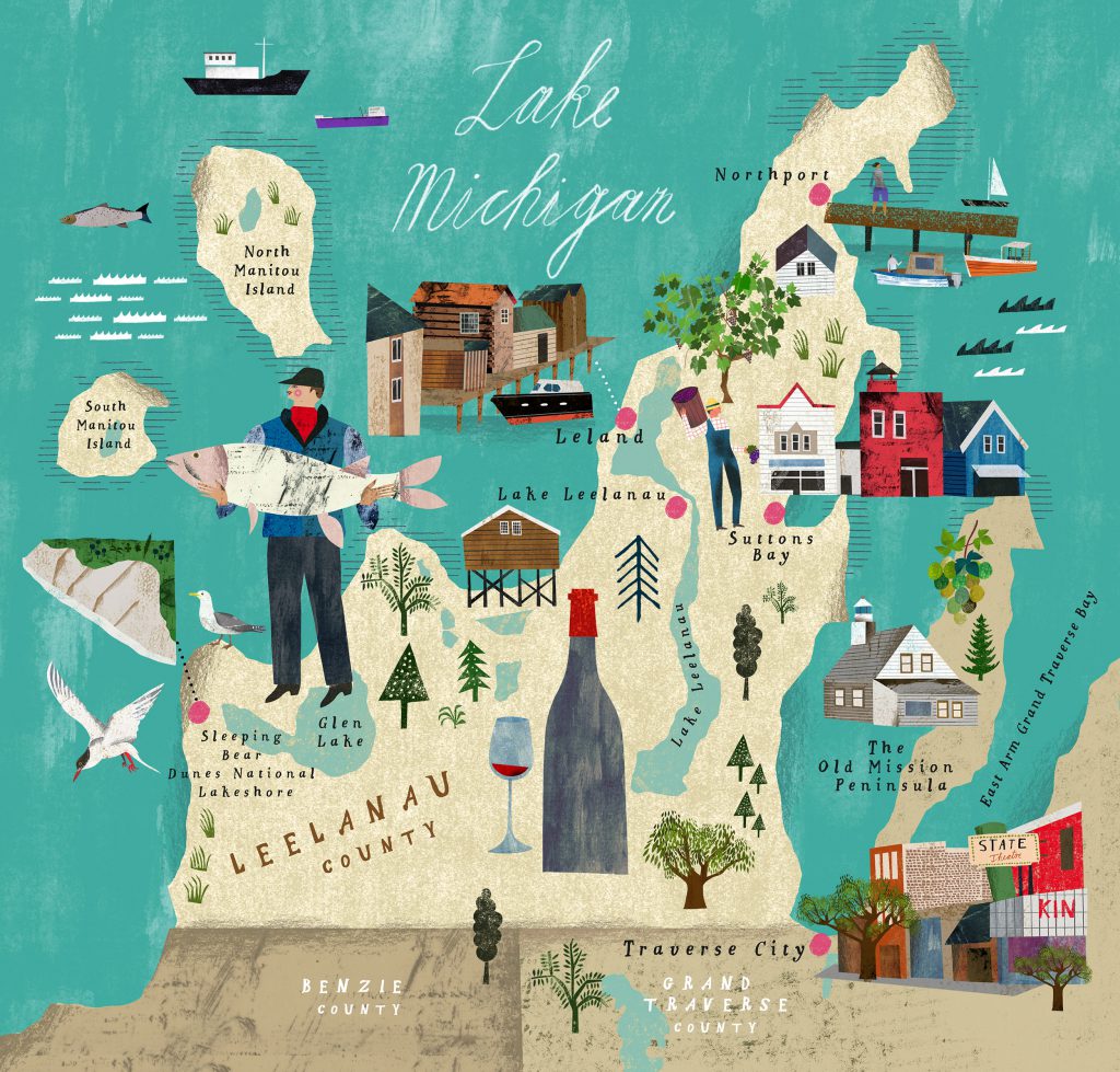 Leelanau County map for Wall Street Journal – Martin Haake Illustrations