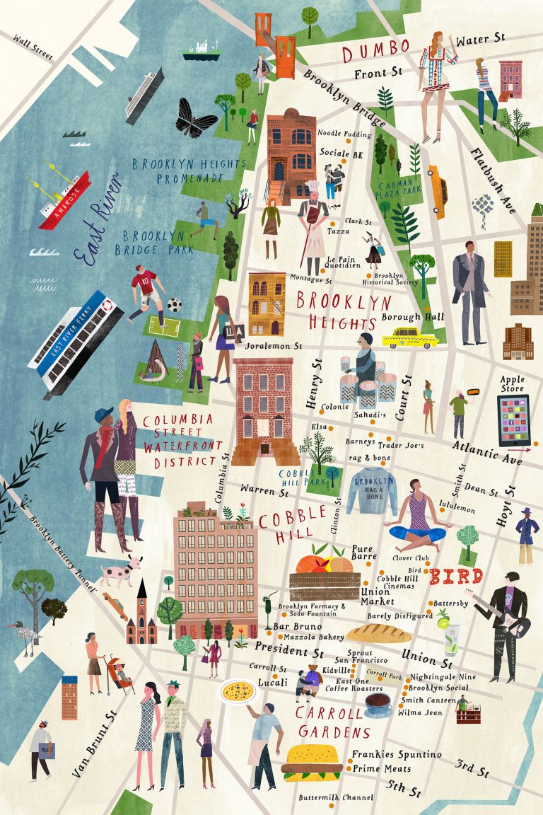 Brooklyn map for Alan Hill Design, NYC – Martin Haake Illustrations