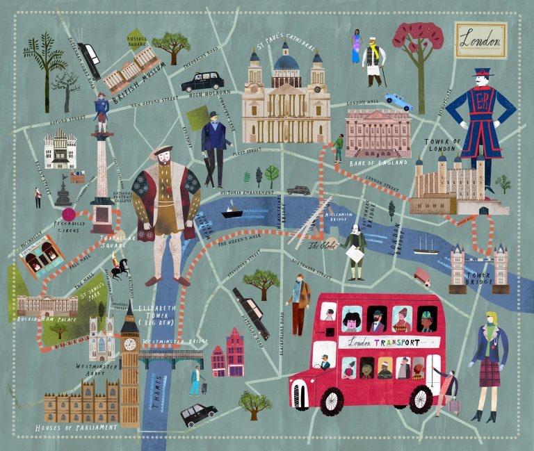 London map for spotlight magazine – Martin Haake Illustrations